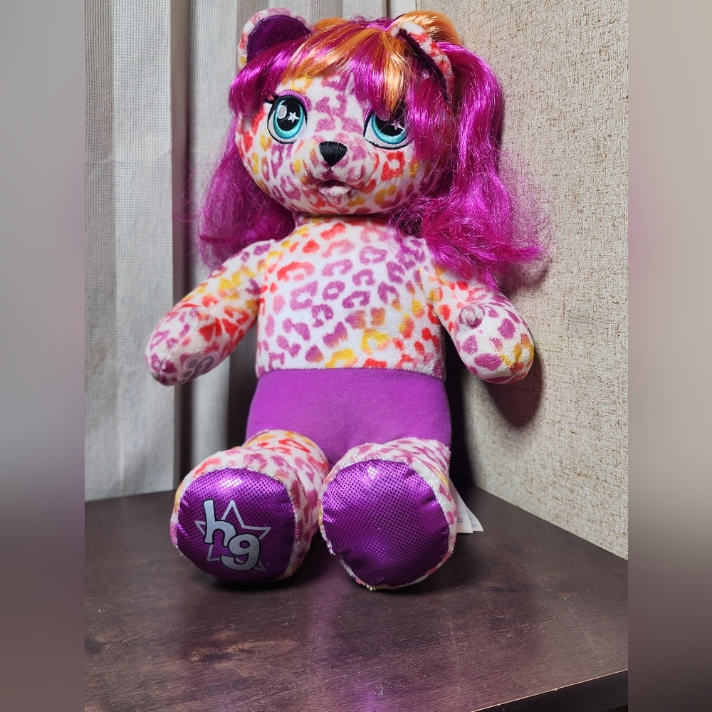 Build A Bear Purple Leopard Print Plush Toy